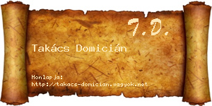 Takács Domicián névjegykártya